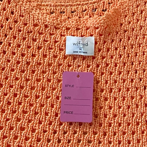 Wilfred Aritzia Carraway Orange Knit Women's Tank Top Size M - Picture 6 of 9